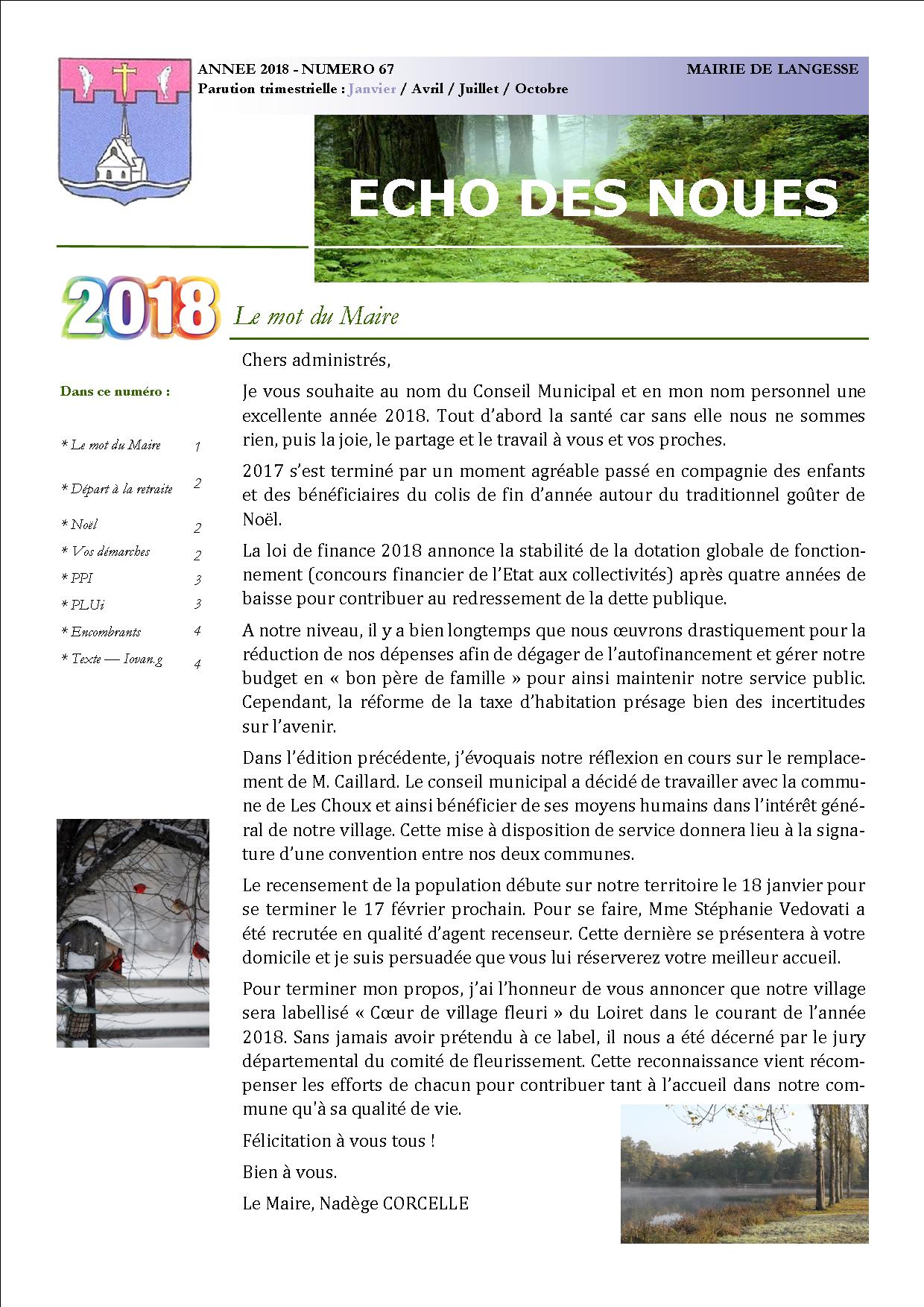 ECHO JANVIER 2018