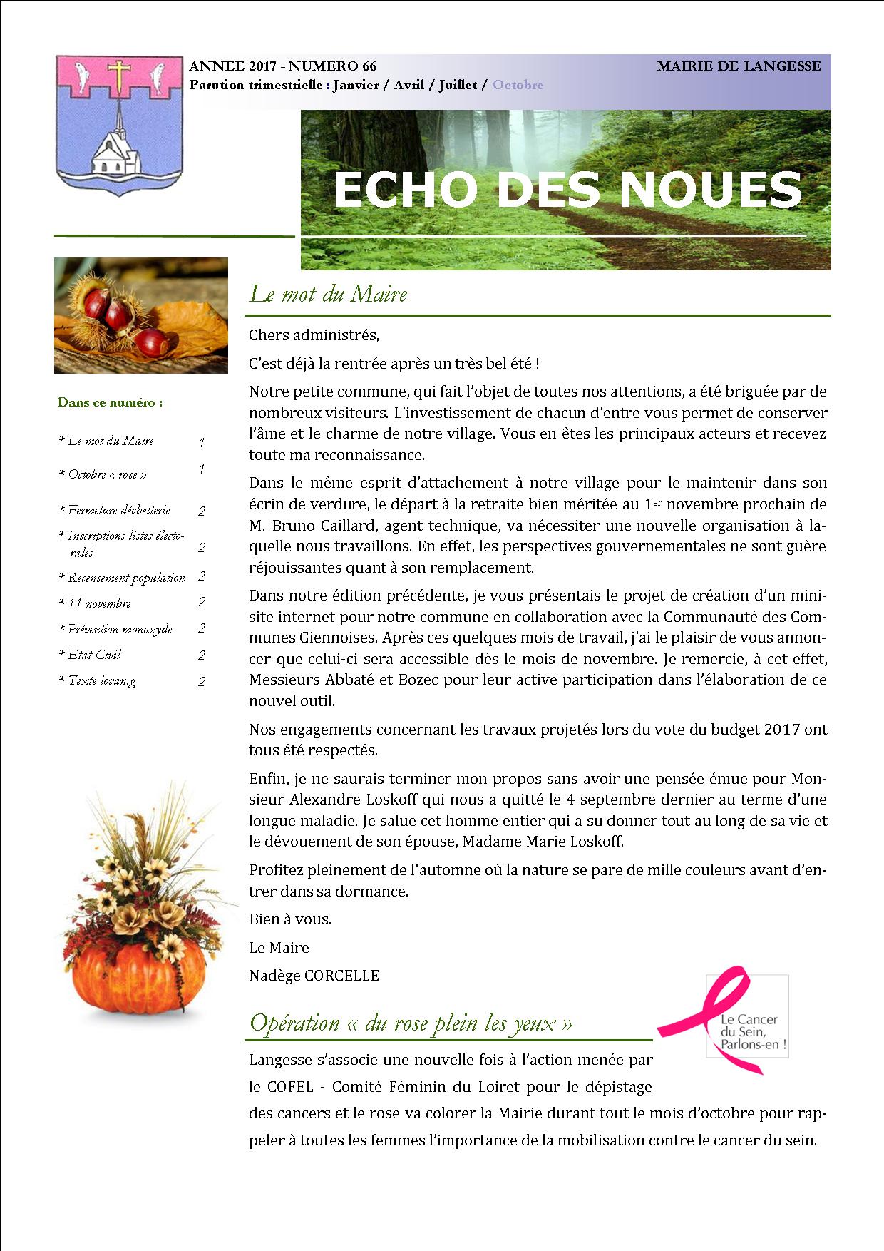 ECHO OCTOBRE 2017